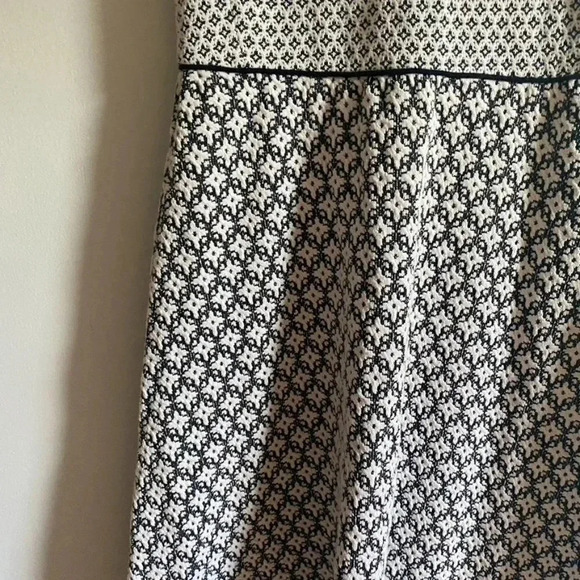 Ann Taylor LOFT Black and White Fit and Flare Dress - Picture 3 of 15